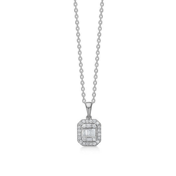 Elizabeth vedhæng i 14 kt hvidguld med 0,18 ct diamanter fra Mads Z